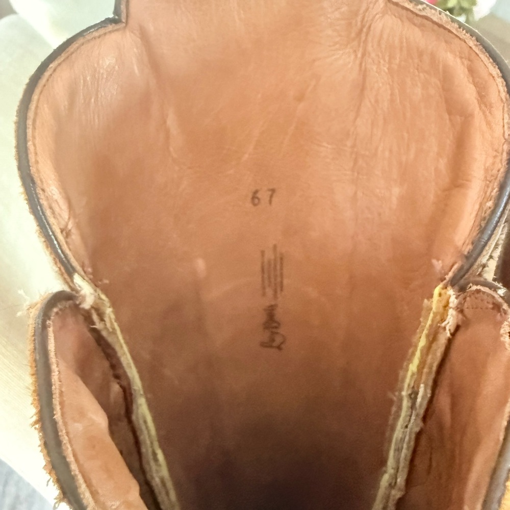 Lacy hair on hide Brown and Black Western Cowboy Boots - Picture 3 of 5